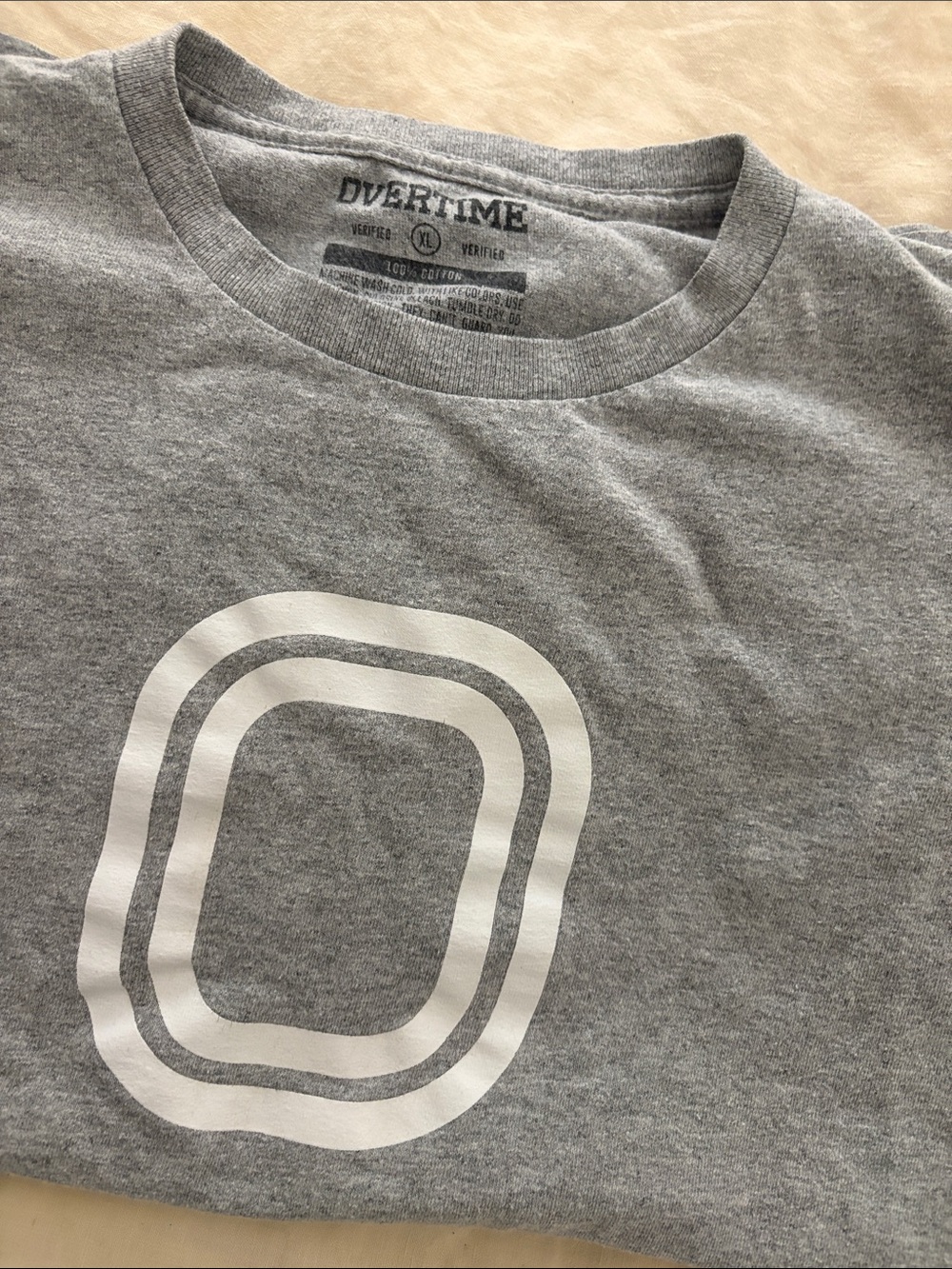 Overtime Kids' Gray Short Sleeve Tee with White Graphic O